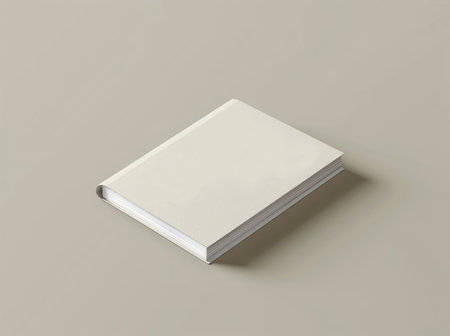 Blank book mockup on gray background.の素材