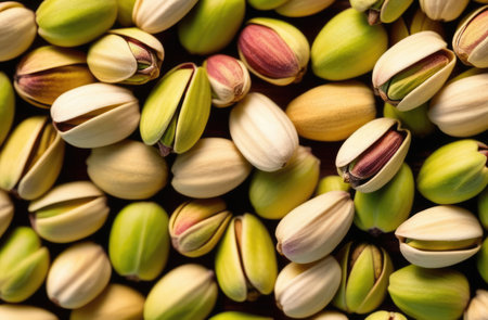 Pistachio nuts background. Pistachios close up. Pistachio backgroundの素材