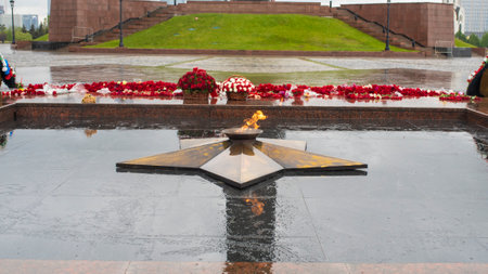 Memorial to the fallen soldiers in World War II.の写真素材