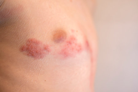 shingles (herpes zoster) on the skinの写真素材