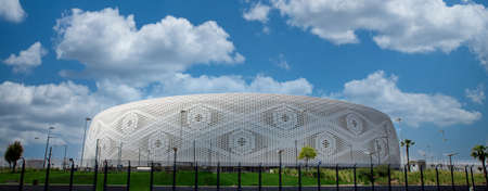 Al Thumama Stadium - Located 12km south of Doha's glittering skyline, Al Thumama Stadium will host IFA World Cup Qatar 2022 matches up to and including the quarter-finals. QATAR 15-09-2022のeditorial素材