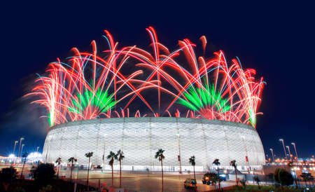 Al Thumama Stadium - Located 12km south of Doha's glittering skyline, Al Thumama Stadium will host IFA World Cup Qatar 2022 matches up to and including the quarter-finals. QATAR 15-09-2022のeditorial素材