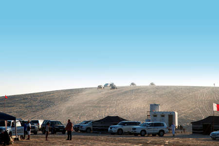 Tourists visiting the desertの写真素材