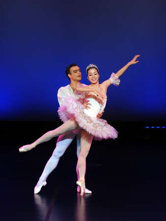 Swan Lake ballet performed by members of the Dnipro State Opera and Ballet Theatre.の写真素材