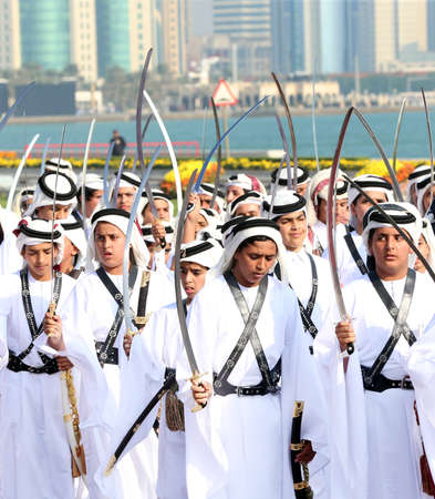 Qatari Girls and boys with traditional dress on Qatar national day celebration  18-12-2020 - QATAR