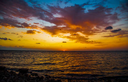 Beautiful sunset over the sea.の写真素材