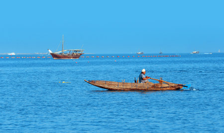 Traditional Arabian fisherman's life- QATAR 15-10-2020のeditorial素材