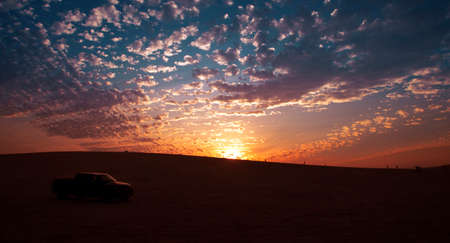 Sunset in the desert of United Arab Emirates. UAEの写真素材