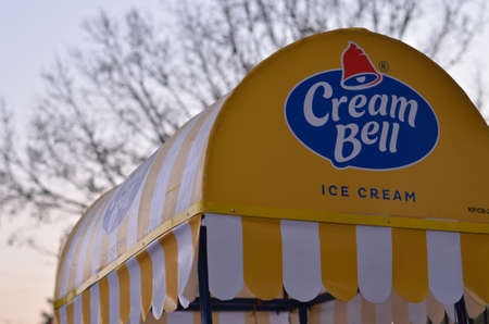 New Delhi, India, 2020. Cream Bell Ice cream stalls near India gate in Delhi. A central spot for...