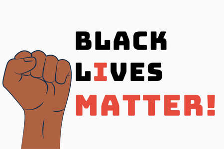 Black Lives Matter Illustration showing colored fist in protest.