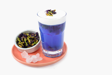 Butterfly Pea Tea Macchiatoの写真素材