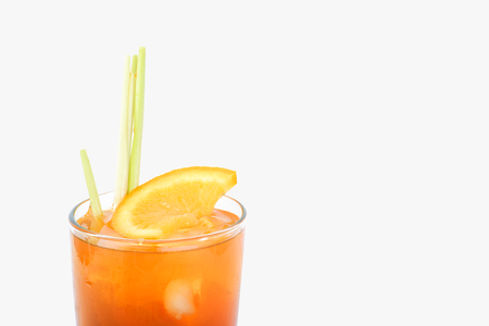 Peach orange ice tea and lemongrassの写真素材