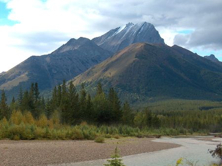 sandy stream flowing from mountainsの写真素材