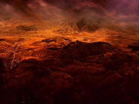 Flaming Mountainsの写真素材