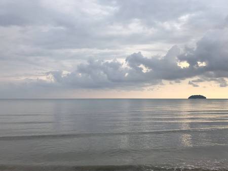 Sunset by the seaの写真素材