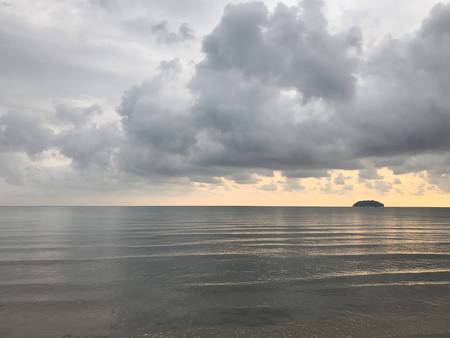 Sunset by the seaの写真素材