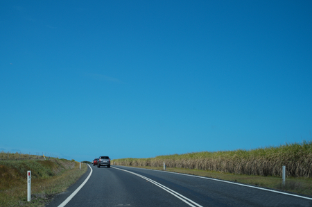 Road and blue skyの写真素材