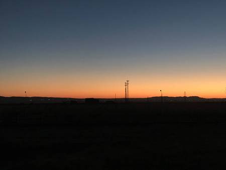 Grassland sunsetの写真素材