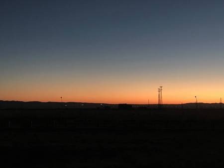 Grassland sunsetの写真素材