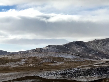 Mountains and blue skyの写真素材