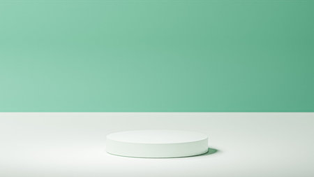 horizontal background, isolated white rounded base, amulet and white color palette, product placement, background color paletteの写真素材