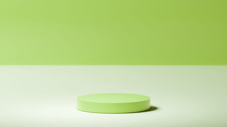 horizontal background, isolated soft lime green rounded base, soft lime green and white color palette, product placement, background color paletteの写真素材
