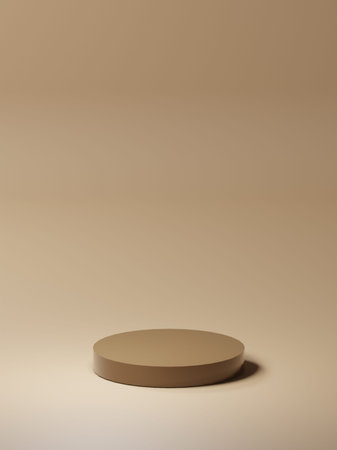 product rendering background, cafe noir rounded board, soft cafe noir background, pastel color of base boardの写真素材