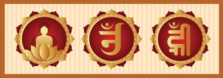 Vector Illustration Of Mahavir swami and Jain religion Paryushan Festival Jainism sign icon - Vectorのイラスト素材