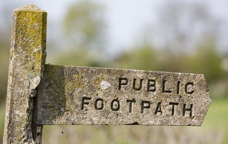 seen better days public footpath sign pointing the wayの写真素材