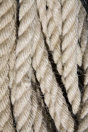 close up detail image of rope looking at texture, shape and color 