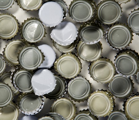 stock back ground image of metal bottle topsの写真素材