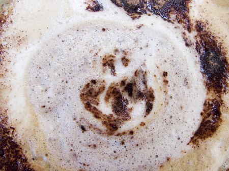 close up detail image of coffee foam の写真素材