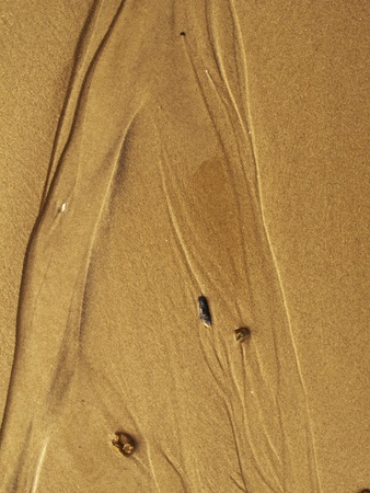 looking down at sand by the sea sideの写真素材