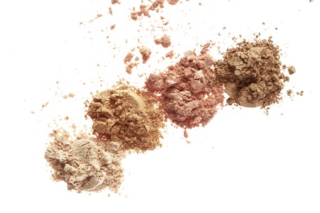 close up detail shot of a  powder maker up, isolated over white の写真素材