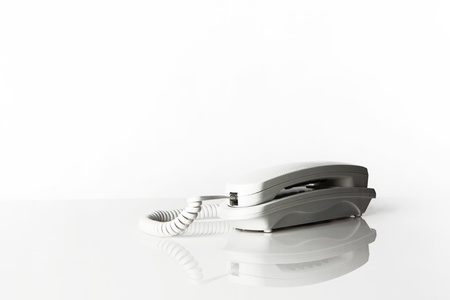 still life image of a telephone shot on a white backgroundの写真素材