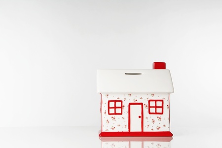 small model house box to save up all your moneyの写真素材