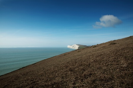 general landscape isle of wight taken in march on a sunny dayの写真素材