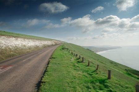 general landscape isle of wight taken in march on a sunny dayの写真素材