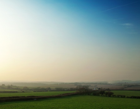 general landscape isle of wight taken in march on a sunny dayの写真素材