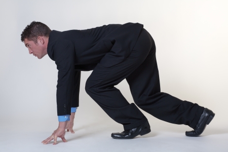 business man on the starting blockの写真素材