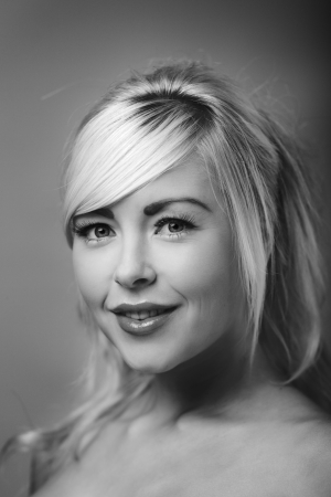 Portrait of beautiful female model shot in the studioの写真素材