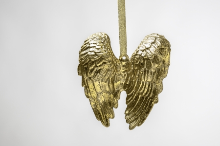 angel wings christmas hanging decoration for a treeの写真素材