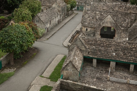 View of minature village in Bourton on the Water, Cotswolds, Englandの写真素材