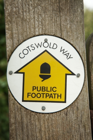 Public footpath sign for the cotswold way, Englandの写真素材