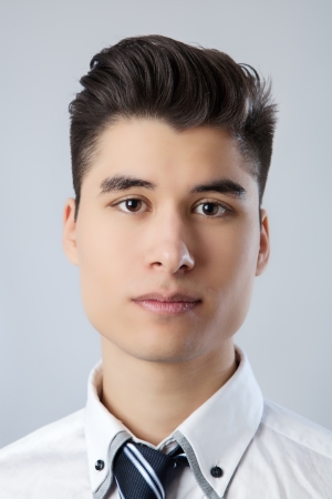 portrait of young man looking at cameraの写真素材