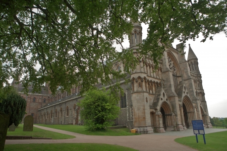 view of the abbey in hertfordshire uk england
