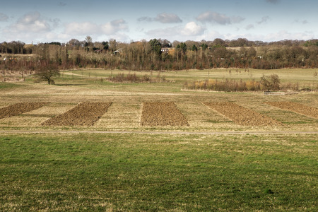test area for different crops in a field