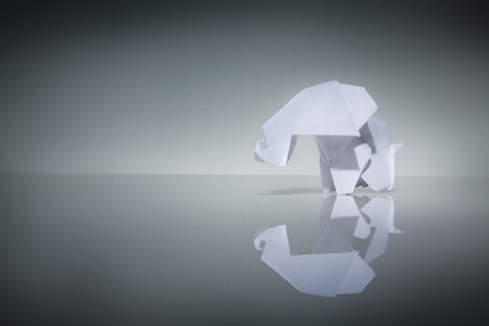 Still life image of a origami elephant make from paperの写真素材