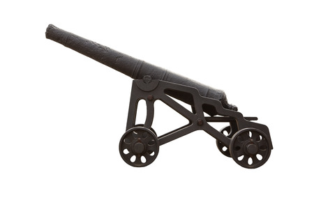 cut out image of a single military artillery gunの写真素材