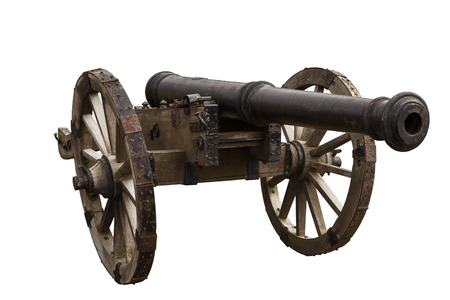 cut out image of a single military artillery gunの写真素材